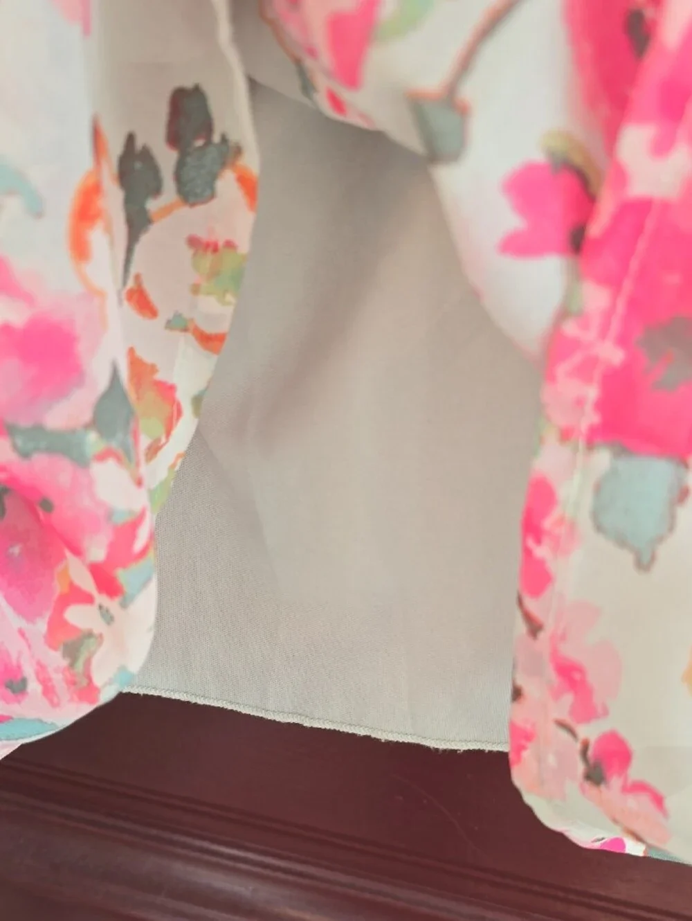 Speechless Kids Floral Tiered Dress - Mint & Hot Pink